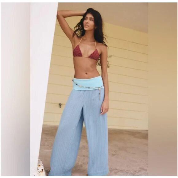 NWOT Free People Ride With Me Striped Pants XS Yellow/Orange - Picture 2 of 3